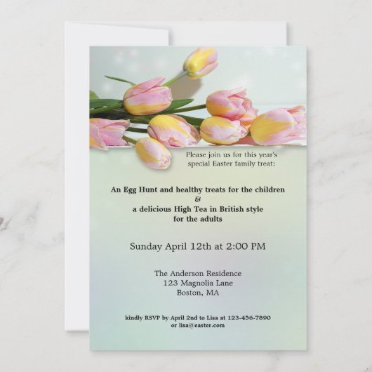 Einladung zum Britisch-Style High Tee oder Osterbr (Rückseite)