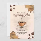Einladung zum Brown Simple Morning Coffee (Vorderseite)