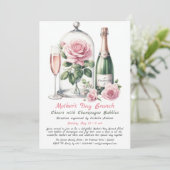 Einladung zum Brunch am Muttertag - Champagner & P (Stehend Vorderseite)