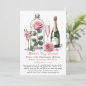 Einladung zum Brunch am Muttertag - Champagner & P (Stehend Vorderseite)