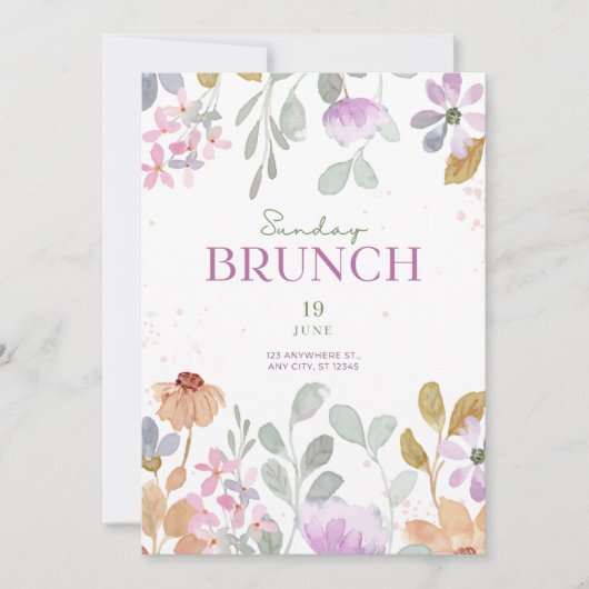 Einladung zum Brunch am Sonntag Funday - Elegant & (Vorderseite)