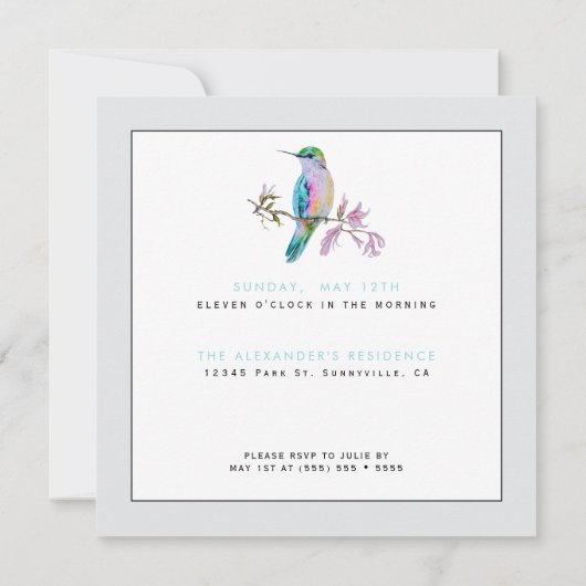 Einladung zum Brunch der klassischen Hummingvogel (Rückseite)