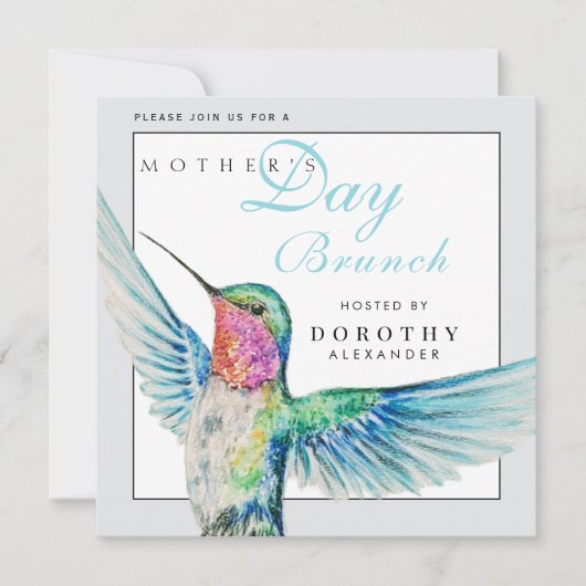 Einladung zum Brunch der klassischen Hummingvogel (Vorderseite)