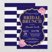 Einladung zum Brunch von Navy Blue und Gold Bridal (Vorne/Hinten)