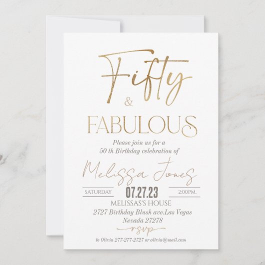 Einladung zum Brunch zum 50. Geburtstag (Vorderseite)
