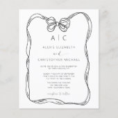 Einladung zum Budget Black & White Bow QR Code (Vorderseite)