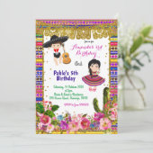 Einladung zum bunten Geburtstag von Fiesta (Stehend Vorderseite)