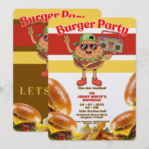 Einladung zum Burger-Party-Thema