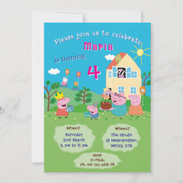 Einladung zum Cartoon-Schwein-Thema. Kinderparty.