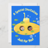 Einladung zum Cartoon von niedlichem Gelbfisch (Rückseite)