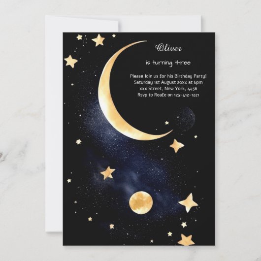 Einladung zum Celestial Geburtstag (Vorderseite)