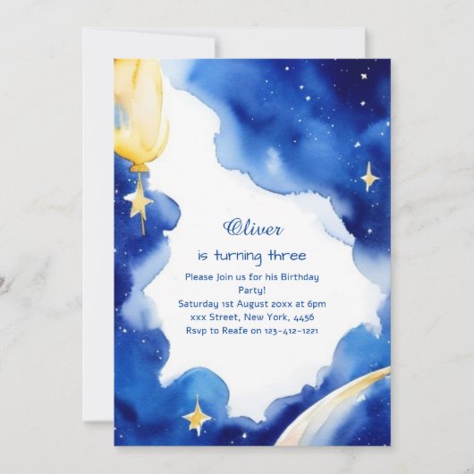 Einladung zum Celestial Geburtstag (Vorderseite)