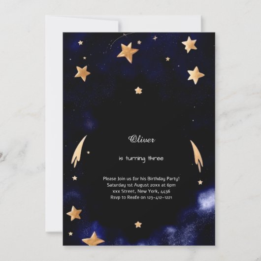 Einladung zum Celestial Geburtstag (Vorderseite)