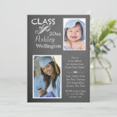 Einladung zum Chalkboard Graduate Foto (Stehend Vorderseite)