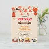 Einladung zum chinesischen Geburtstag (Stehend Vorderseite)