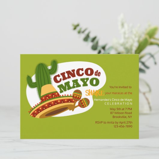Einladung zum Cinco de Mayo Day (Stehend Vorderseite)