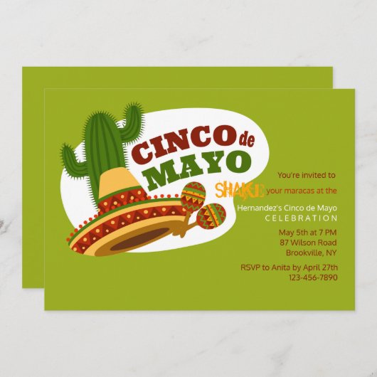 Einladung zum Cinco de Mayo Day (Vorne/Hinten)