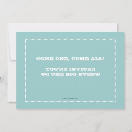 Einladung zum Circus Karneval Party (Rückseite)