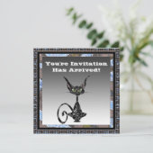 Einladung zum Classy Cat Halloween-Party (Stehend Vorderseite)