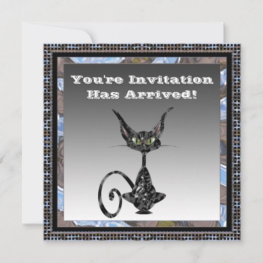 Einladung zum Classy Cat Halloween-Party (Vorderseite)