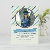 Einladung zum Classy Stripe Foto (Stehend Vorderseite)