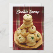 Einladung zum Cookie-Tausch mit roten Karo-Thumbpr (Rückseite)