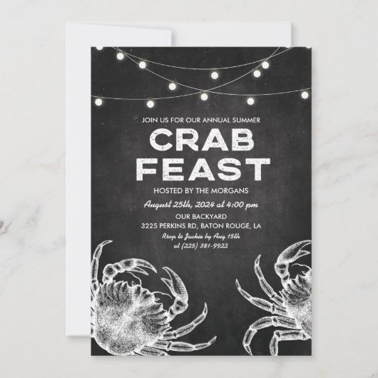 Einladung zum Crab Feast Chalk (Vorderseite)