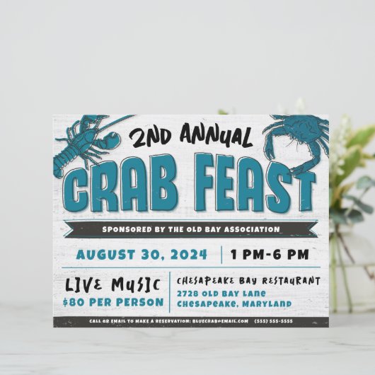 Einladung zum Crab Fest (Stehend Vorderseite)