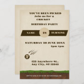 Einladung zum Cricket Birthday Party-Sport (Vorne/Hinten)