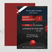 Einladung zum Cricket Birthday Party-Sport (Vorne/Hinten)