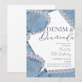 Einladung zum Denim & Diamonds Geburtstag (Vorne/Hinten)