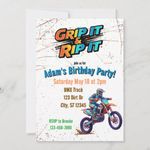 Einladung zum Dirt-Bike-Geburtstag: Pack es & Reiß