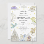 Einladung zum Drachen-Geburtstag (Vorderseite)