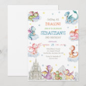 Einladung zum Drachen-Geburtstag (Vorne/Hinten)