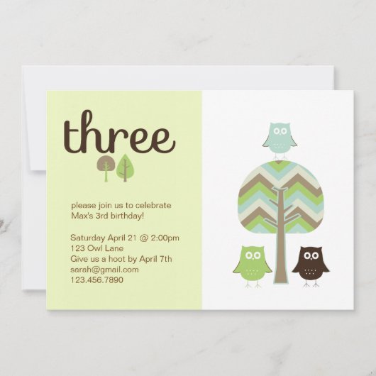 Einladung zum dritten Geburtstag (Vorderseite)