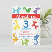 Einladung zum dritten Geburtstag (Stehend Vorderseite)