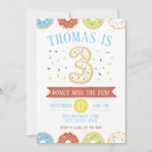 Einladung zum dritten Geburtstag von Donut (Vorderseite)