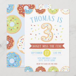 Einladung zum dritten Geburtstag von Donut