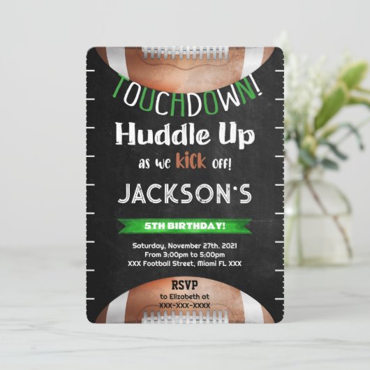 Einladung zum Editable Football (Stehend Vorderseite)