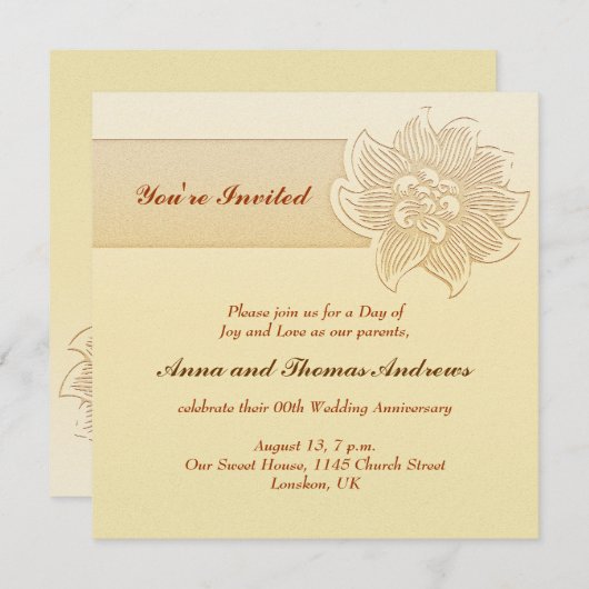 Einladung zum einfachen Hochzeitstag (Vorne/Hinten)