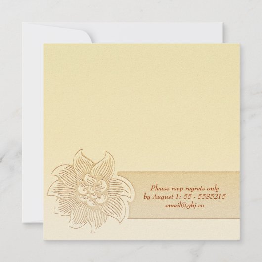 Einladung zum einfachen Hochzeitstag (Rückseite)