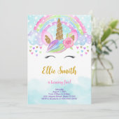 Einladung zum Einhorn der Wasserfarbe (Stehend Vorderseite)