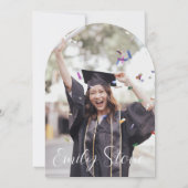 Einladung zum eleganten Abschluss in Schwarz/Weiß (Rückseite)