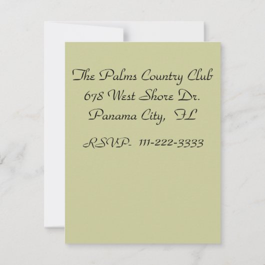 Einladung zum eleganten Jubiläum (Rückseite)