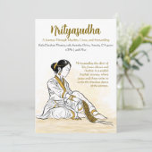 Einladung zum eleganten Minimalistischen Kathak-Ta (Stehend Vorderseite)