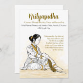 Einladung zum eleganten Minimalistischen Kathak-Ta (Vorne/Hinten)