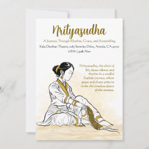 Einladung zum eleganten Minimalistischen Kathak-Ta