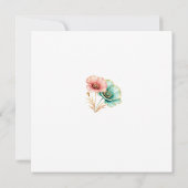 Einladung zum Engagement für blaue und rosa Aquare (Rückseite)