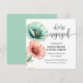 Einladung zum Engagement für blaue und rosa Aquare (Vorne/Hinten)