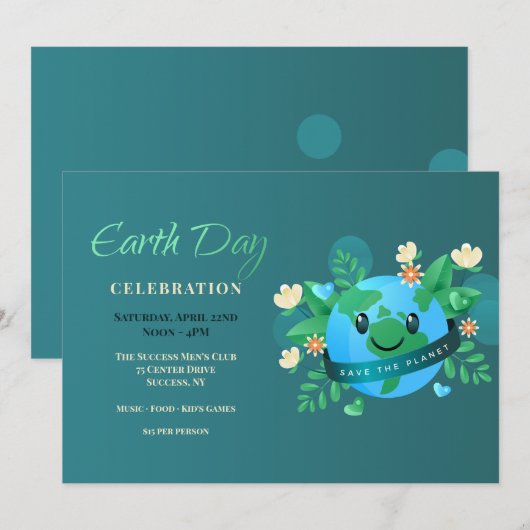 Einladung zum Erdtagsfest (Vorne/Hinten)